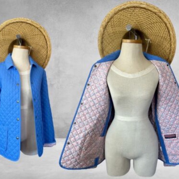 Vineyard Vines Light Blue and Pink Women's Size XS Reversible Quilted Jacket - Picture 3 of 7